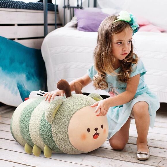 11 inch KZT Small Green Cute Insect Stuffed Animal Toy Plush Pillow - Picture 2 of 6